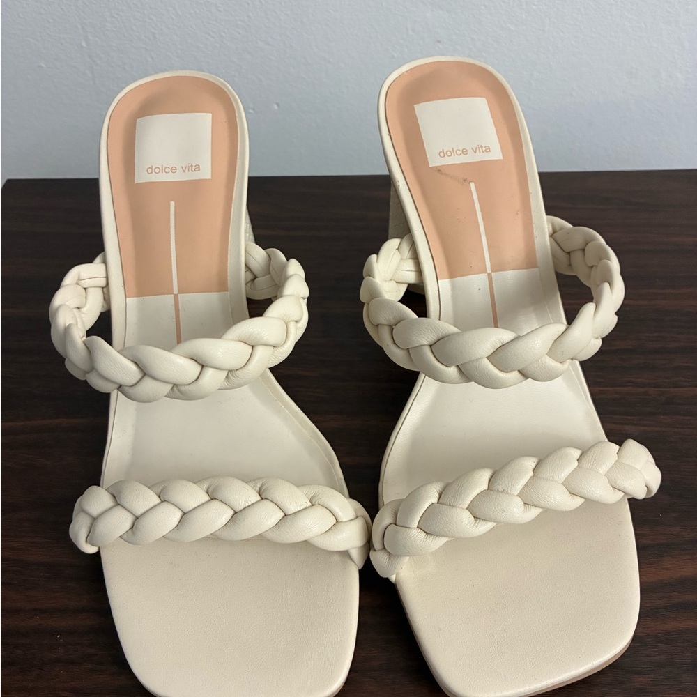 Dolce Vita Cream Chunky Heel Mules - Picture 5 of 5